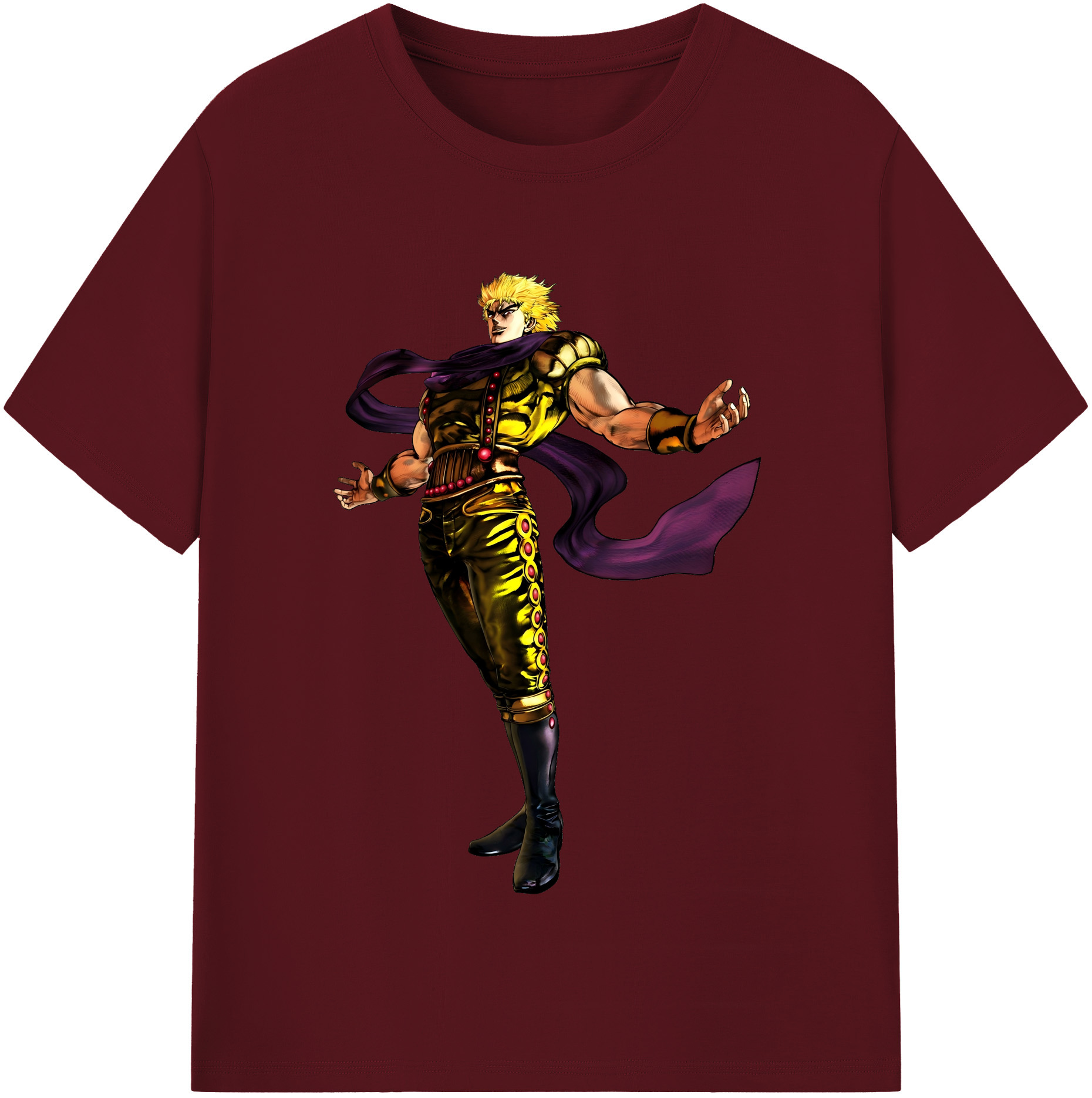 （画像用） ジョジョの奇妙な冒険 ディオ?ブランドー JoJo's Bizarre Adventure Dio Brando 綿100％半袖Tシャツ（フロントプリント）